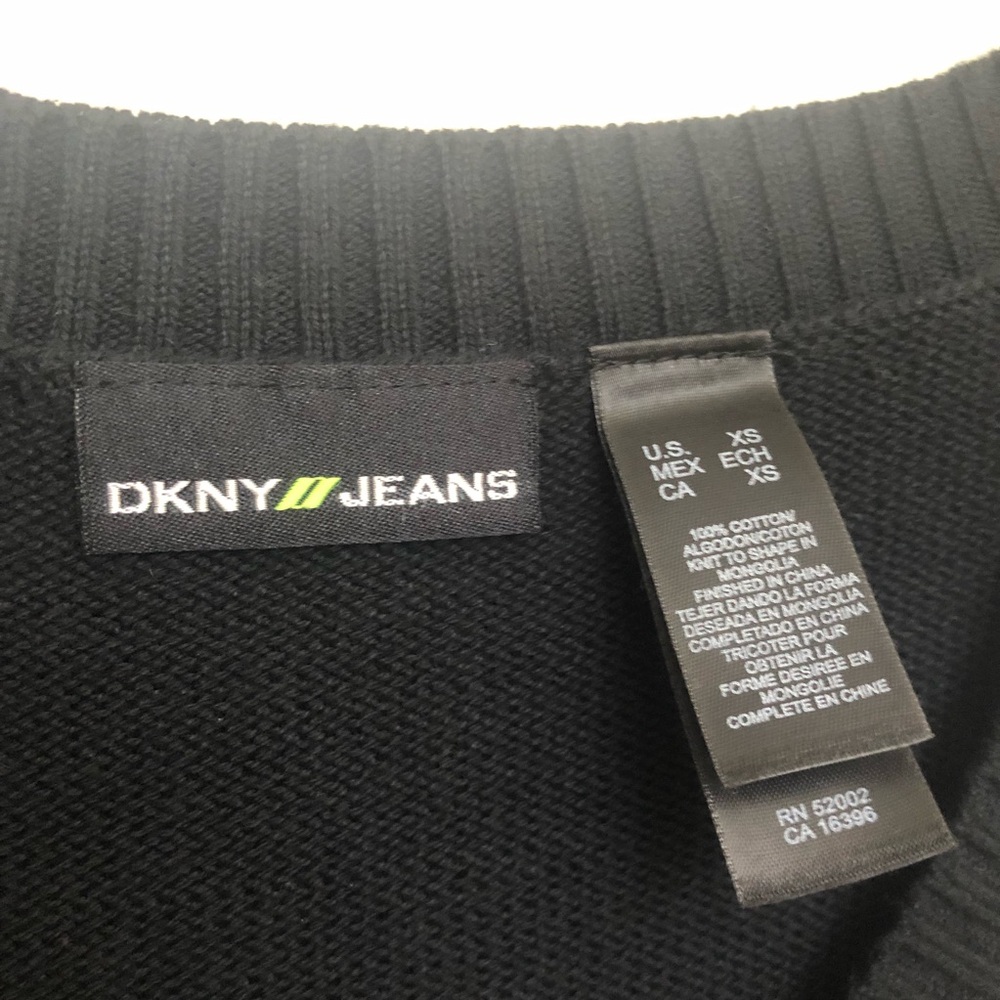 DKNY JEANS Womens XS V-Neck Argyle Preppy Sweater Long Sleeve Pullover NWOT - Picture 15 of 16